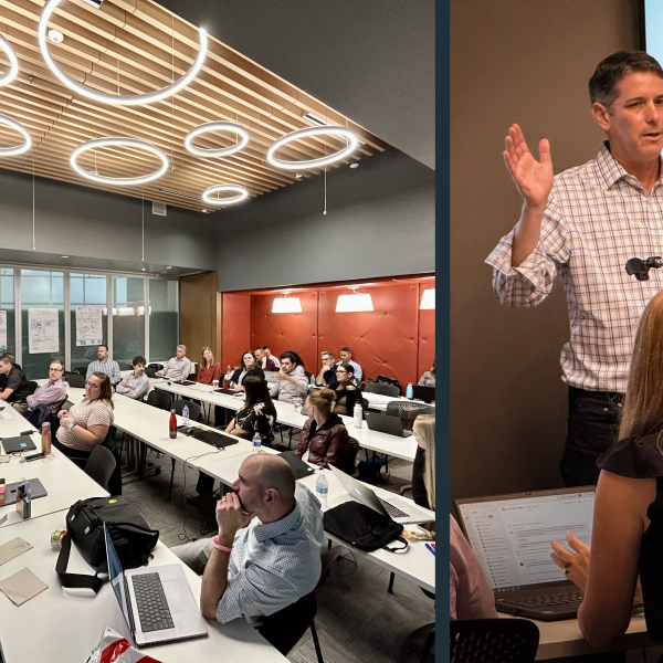 Photo collage of ZeroDegrees facilitating client workshops