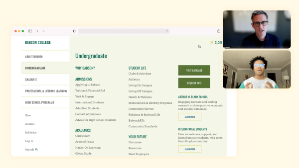 Image of a user testing study, showing a facilitator, participant and a prototype they're discussing