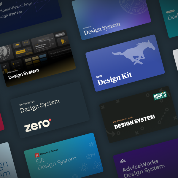 Collage of design system covers