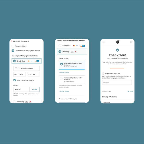 Mirroring the process of a sales associate, we streamlined the flow to the minimum required while surfacing valuable add-ons