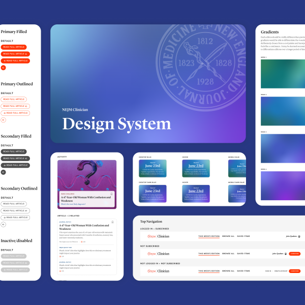 Collage of pieces of the design system