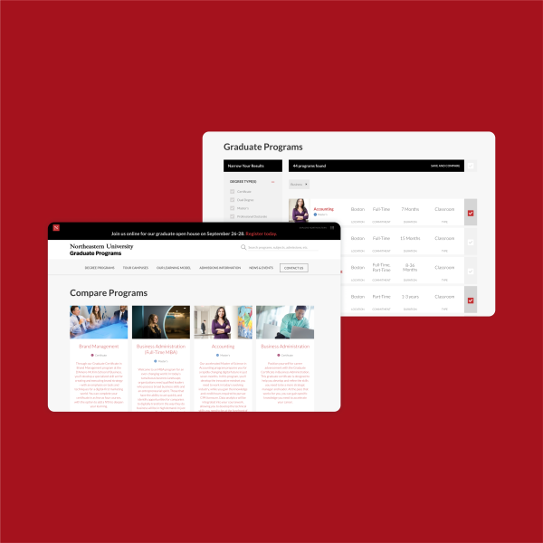 Comparing programs, once an arduous exercise of opening multiple browser tabs, was made easier and customized