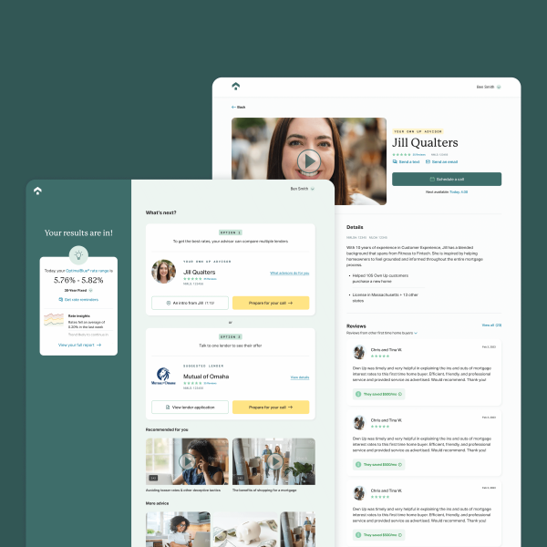 The home advisor profile was brought front and center with key information highlighted.