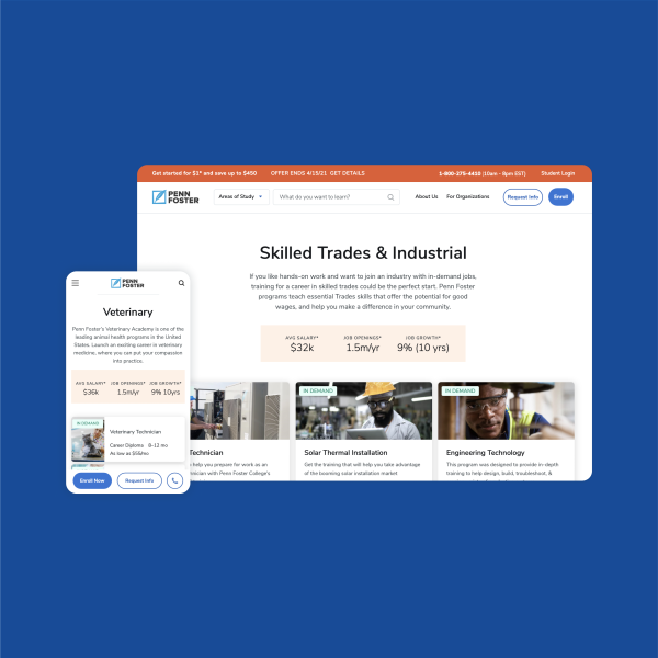 A clear and well-organized program page that presents content based on user needs derived in research